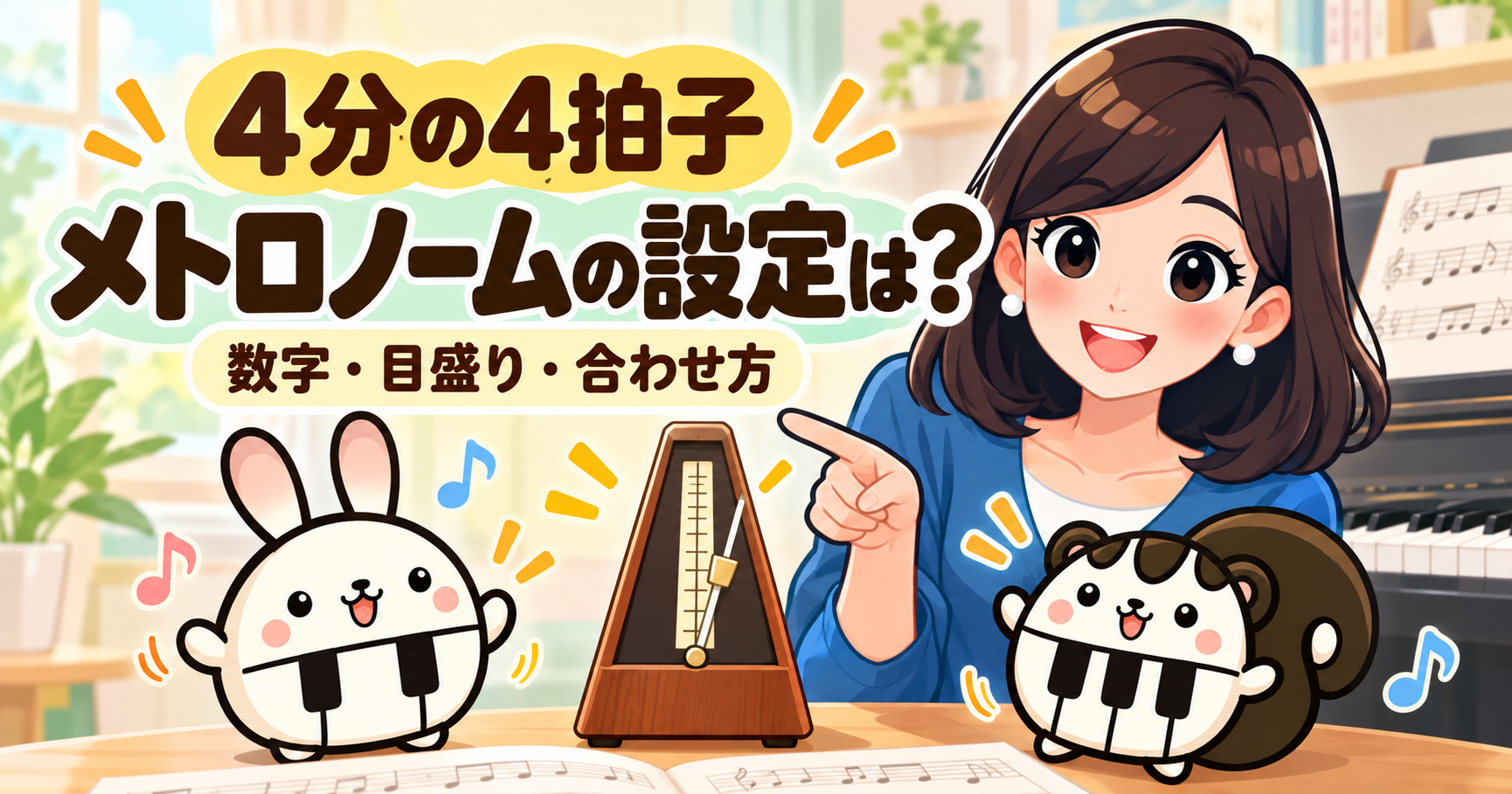 4分の4拍子のメトロノーム設定は？ピアノ初心者向けの合わせ方